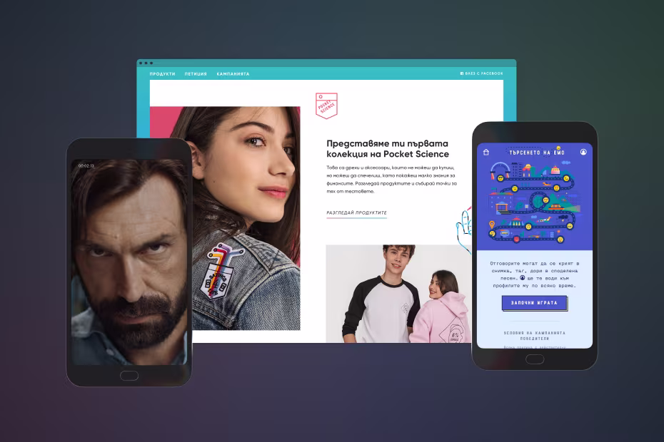 Screens from the Heineken, Visa and Telenor campaigns.