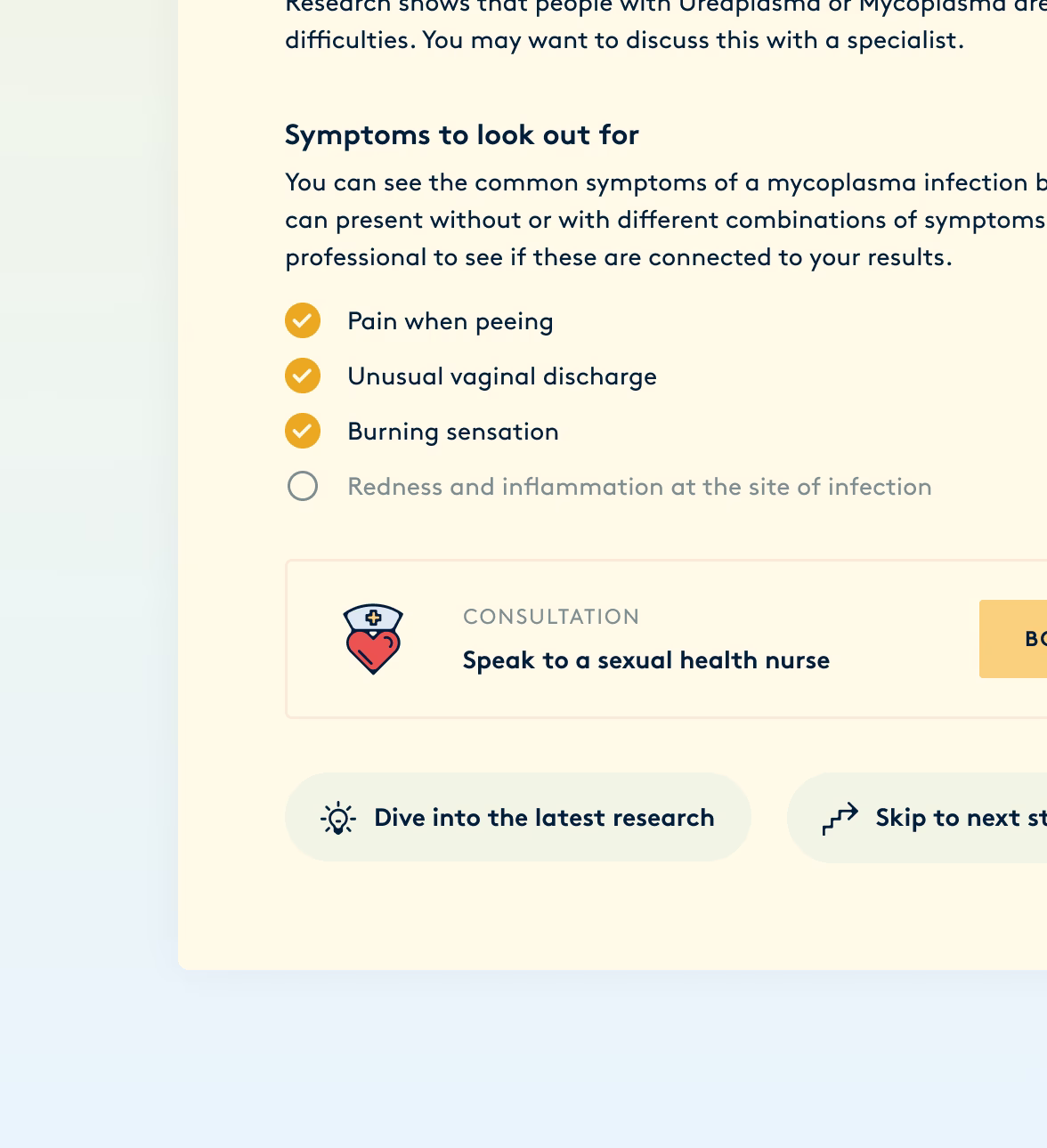 An invitation to book a consultation with a health nurse.