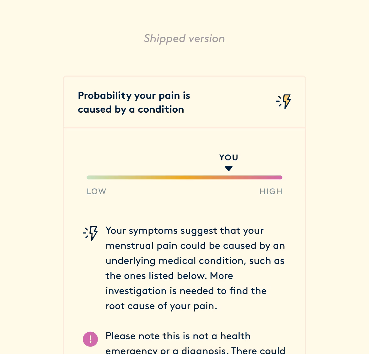 The replacement gradient scale showing probability of a condition as a single reading.