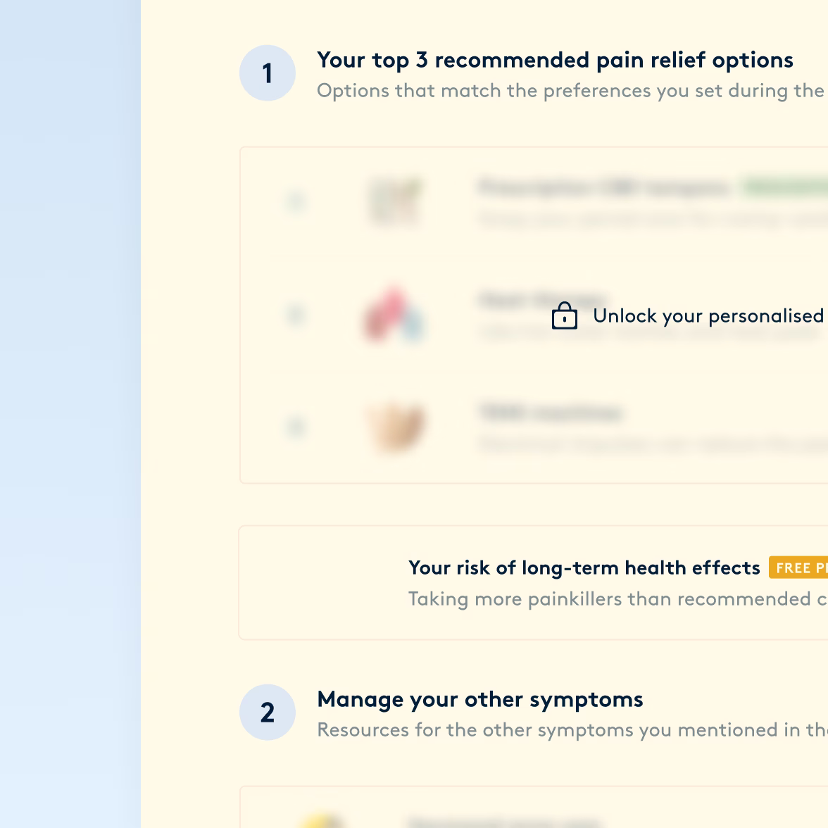 Locked recommendations shown blurred behind the paywall.